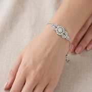 Heart Shape 925 Sterling Silver Bracelet With Adjustable Length